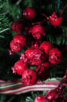 Red glitter berries for Christmas tree