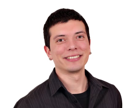 young man portrait on white 