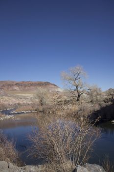 The Truckee river just past Reno towards Fernley in the winter