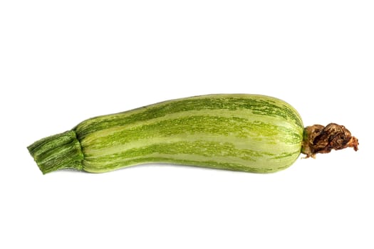 Zucchini close up, isolated on white background.