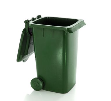 green dirt container for garbage