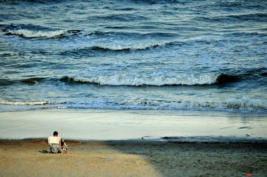 Reading by the beach