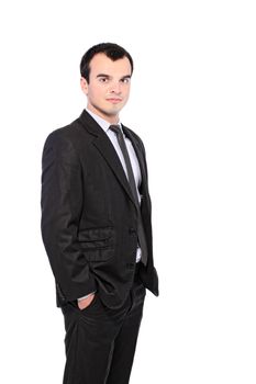 portrait of a young businessman isolated on white background