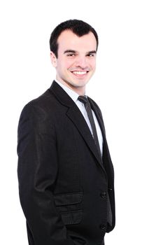 portrait of a young businessman isolated on white background