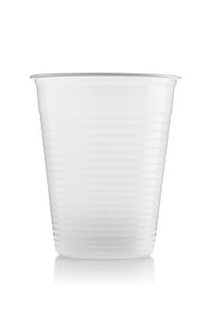 recyclable plastic cup isolated on white background