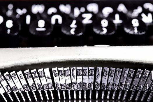 abstract close up shot of a typing machine