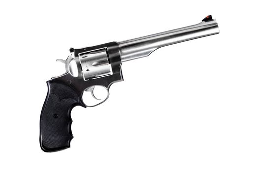revolver isolated on white, 44 magnum caliber