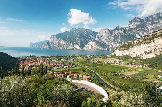 Panoramic view for Lake Garda, Italy