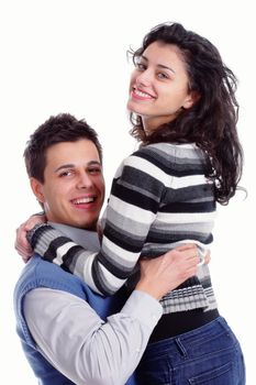 portrait of a young couple isolated on white