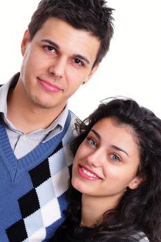 portrait of a young couple isolated on white