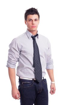 young businessman posing isolated on a white background