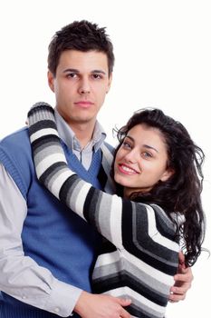 portrait of a young couple isolated on white