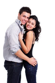 young sexy couple isolated on white background