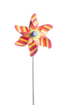 colorful children's pinwheel, isolated on white background