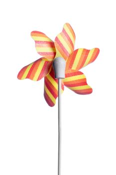 colorful children's pinwheel, isolated on white background