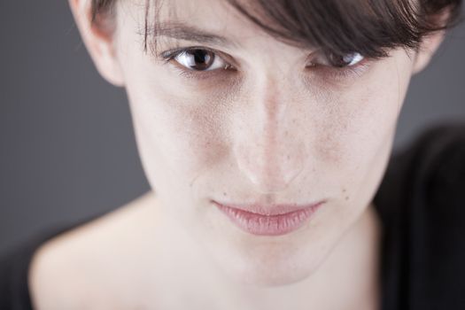 Close up studio portrait of a beautiful girl