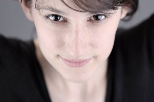 Close up studio portrait of a beautiful girl