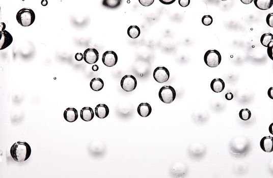 air bubbles in water, abstract close up photo