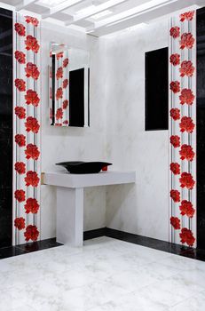 ceramic elements in a beautiful bathroom