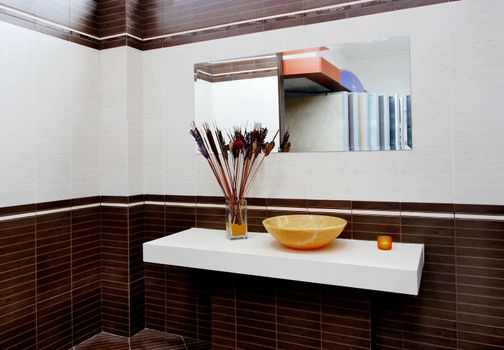 ceramic elements in a beautiful bathroom