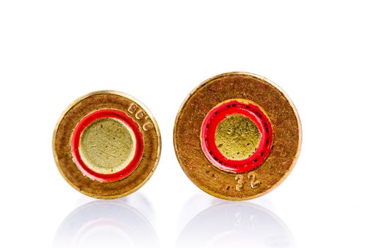 couple of bullets isolated on white background