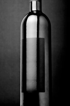 red wine bottle with empty label
