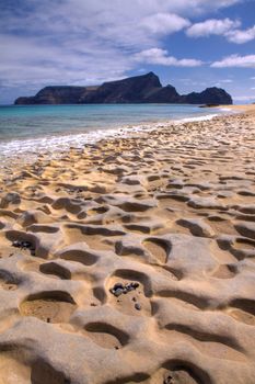 Petrified sand on the beach in Porto Santo island