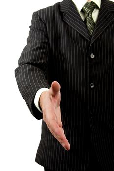 Businessman is shaking your hand