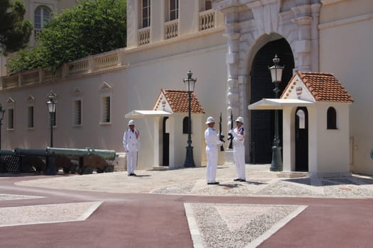 Changing royal prince guards:  palace Monte Carlo, Monaco
