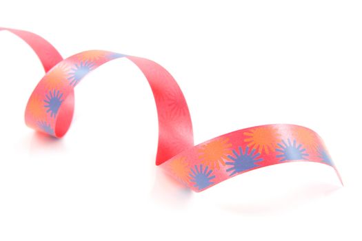 colorful streamer isolated on white background