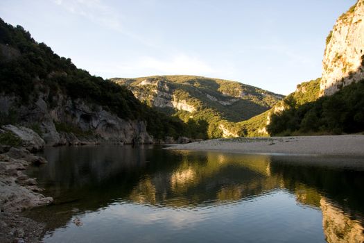 Very quiet place on the ardeche in France, taken in the early morning before people were coming