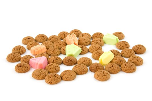 Typical dutch sweets: pepernoten (ginger nuts) for a celebration at 5 december in the Netherlands