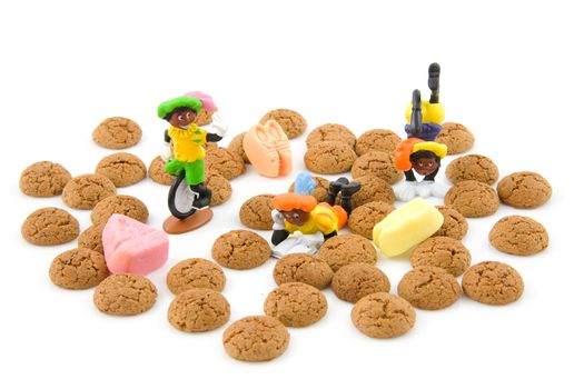 Typical dutch sweets pepernoten ginger nuts and zwarte pieten