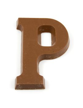 Chocolate letter P for Sinterklaas, event in the Dutch in december