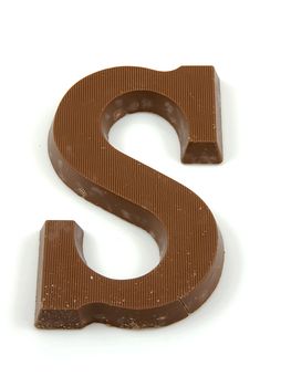 Chocolate letter S for Sinterklaas, event in the Dutch in december