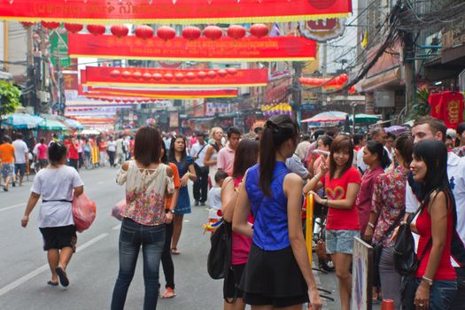 BANGKOK,Chinatown/THAILAND-February 10:Chinese New Year traditions Chinese New Year Celebrations on February 10, 2013 in BANGKOK 