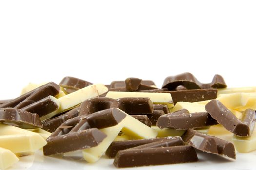white and brown chocolate candy letters in closeup  for Sinterklaas. Typical Dutch event in december.