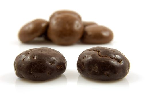 Couple of chocolate ginger nuts in closeup, also known as pepernoten, a typical dutch treat for Sinterklaas
