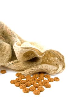 Typical Dutch celebration: Sinterklaas with bag and ginger nuts, ready for the kids in december