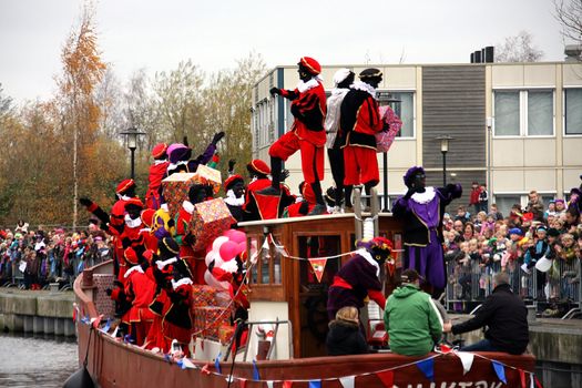 Sinterklaas entry in Holland, a typical Dutch event every year in november