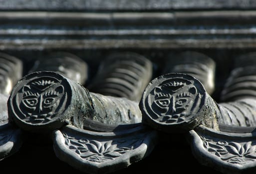 Ancient Grey Roof Tiles, Beijing, China, Near the Forbidden City