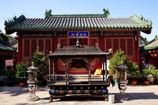 Guanghua Buddha Temple Incense Burner Beijing China Famous Buddhist Temple on Houhai Lake, Beijing, China