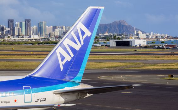 Honolulu, HI - 23 JANUARY: Air Japan Boeing 767 at Honolulu International Airport on 23 January 2013. Air Japan has 30 767 aircraft.