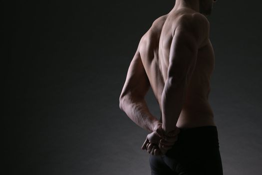 male bodybuilder model back portrait