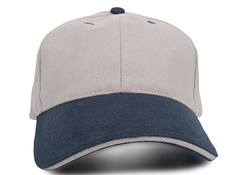 cool gray cap with dark blue sun visor