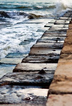 Beautiful waves on sea coast