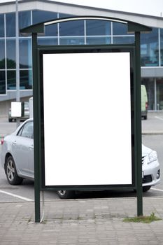Blank bilboard stand in parking place