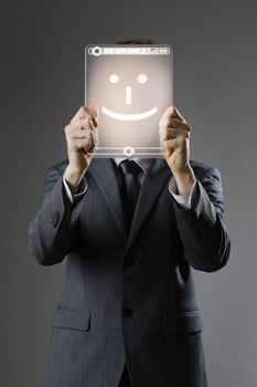 Young business man with happy face