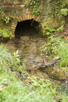 An old open sewage in the countryside