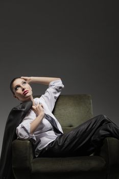 Sensual woman portrait, fashion model